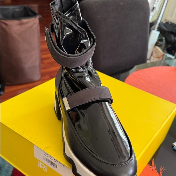 Shoes - iRi Black Patent Leather Ankle Boots